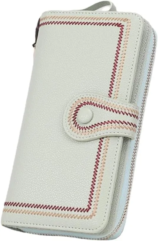 Purse For Women Authentic Wallet Credit Card Holder with Large Capacity Wristlet (Green)