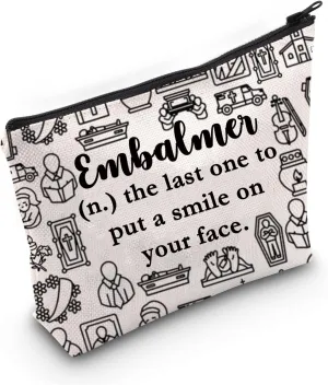 PWHAOO Mortician Gift Embalmer Definition Makeup Bag Funeral Director Cosmetic Bag Mortuary Science Student Gift (Embalmer Definition M)