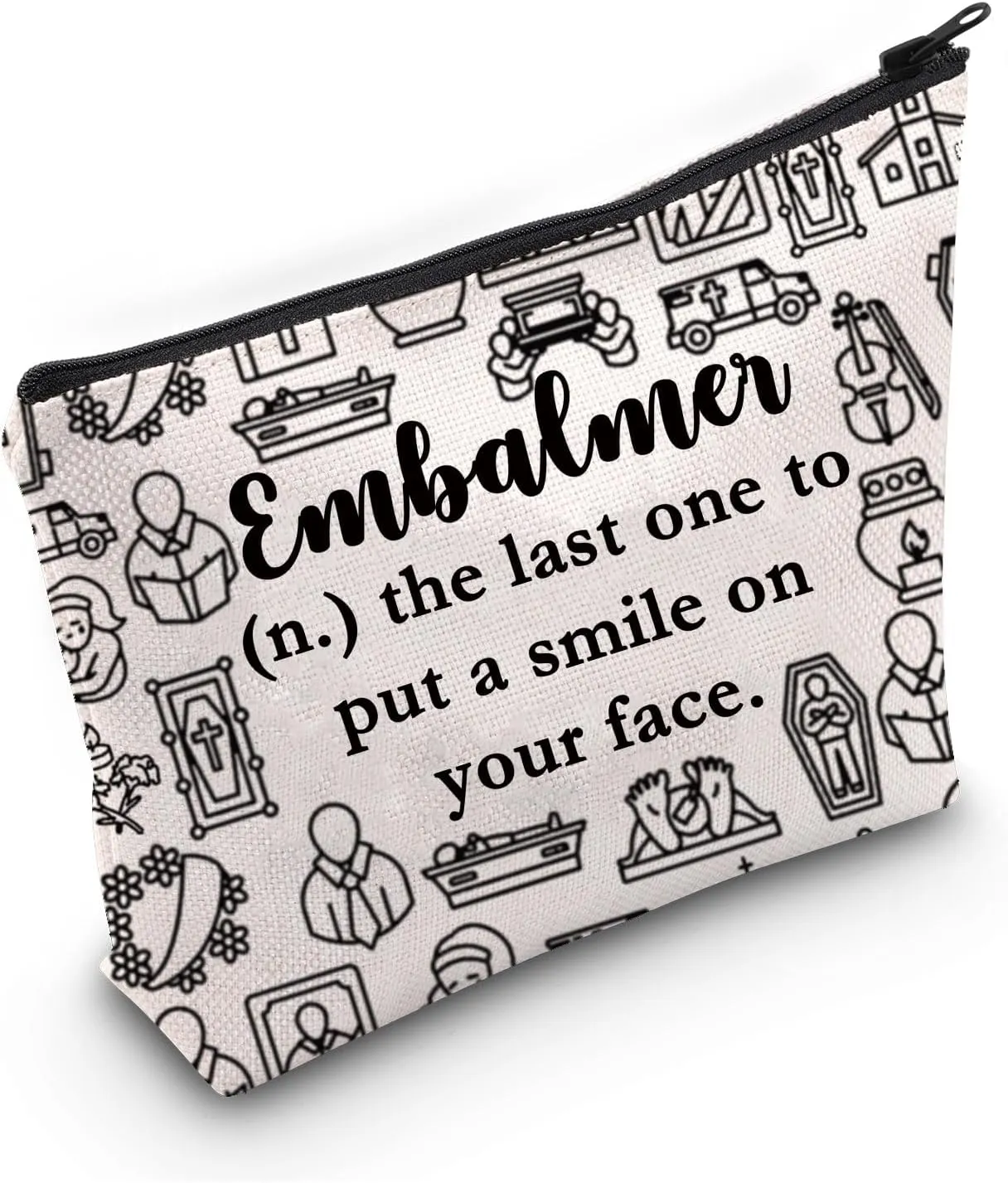 PWHAOO Mortician Gift Embalmer Definition Makeup Bag Funeral Director Cosmetic Bag Mortuary Science Student Gift (Embalmer Definition M)