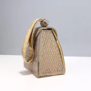 Pyramid Shape Rhinestones Luxury Evening Bags Fashion Evening Handbag Purse Cocktail Engagement Triangle Bag For Party Night
