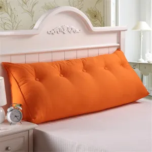 QAZW Solid Color Cotton and Linen Bedside Back Cushion Breathable Soft Large Backrest Pillow Comfortable Detachable Headboard Cushion Lumbar pad Washable for Office Bedroom etc