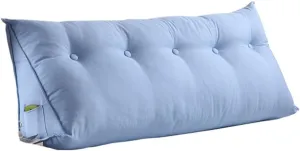QAZW Solid Color Cotton and Linen Bedside Back Cushion Breathable Soft Large Backrest Pillow Comfortable Detachable Headboard Cushion Lumbar pad Washable for Office Bedroom etc