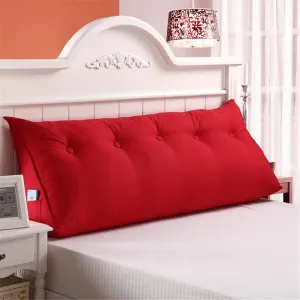 QAZW Solid Color Cotton and Linen Bedside Back Cushion Breathable Soft Large Backrest Pillow Comfortable Detachable Headboard Cushion Lumbar pad Washable for Office Bedroom etc