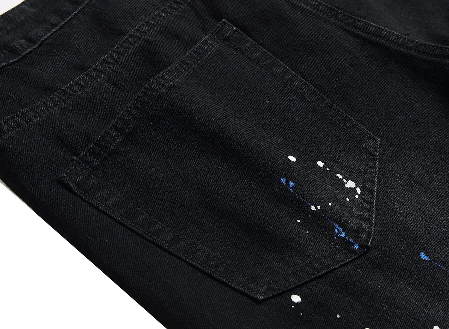 QIMYUM Mens Ripped Jeans, Distressed Destroyed Slim Fit Straight Leg Denim Pants