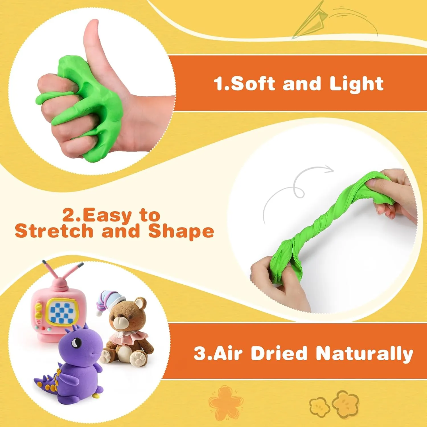 QMay Air Dry Clay 50 Colors-DIY Modeling Clay Starter Kit with Sculpting Tools, Great Gift for Artistic Kids