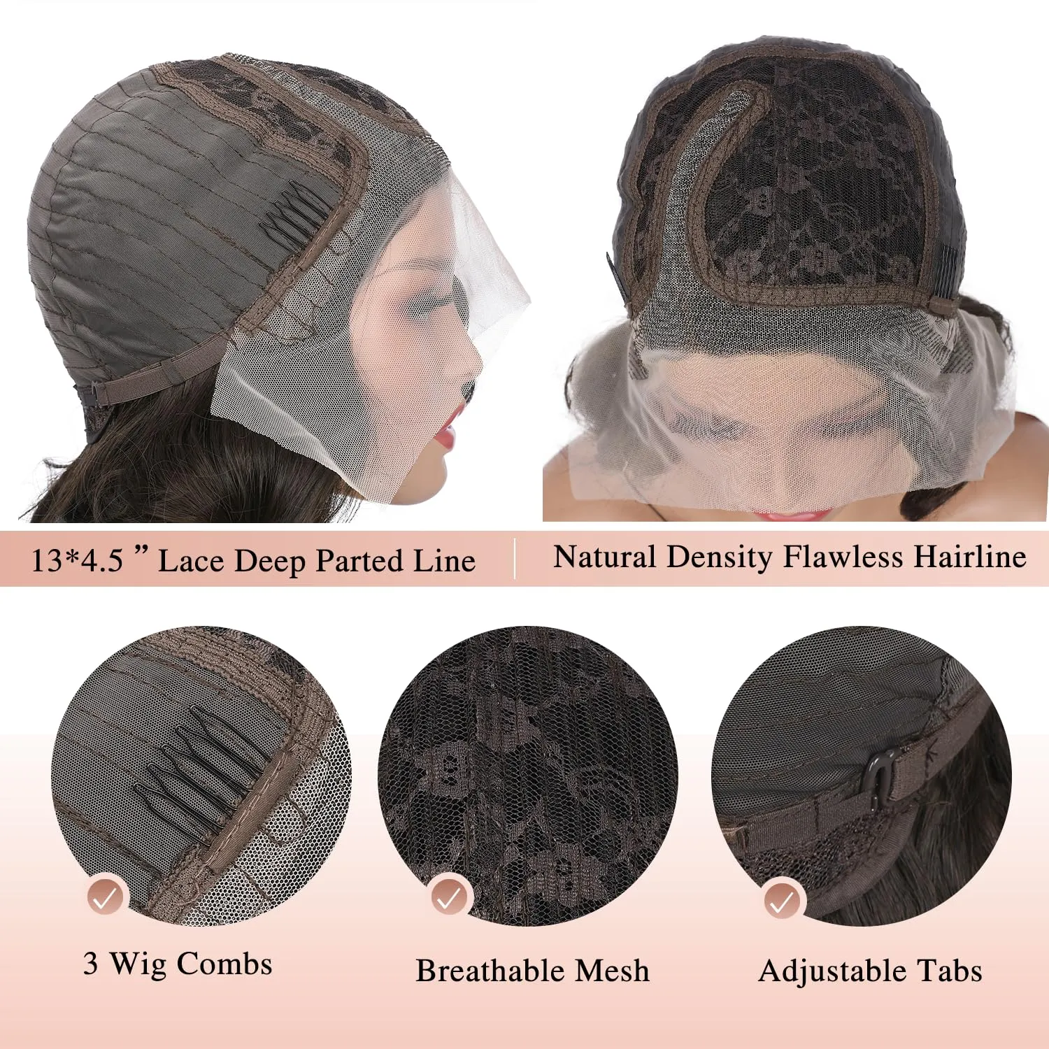 Quantum Love Lace Front Curly Wigs Short Curly Bob Wigs Loose Wave Side Part Mix Brown Wig for Black Women Short Body Wave Bob Synthetic Wig
