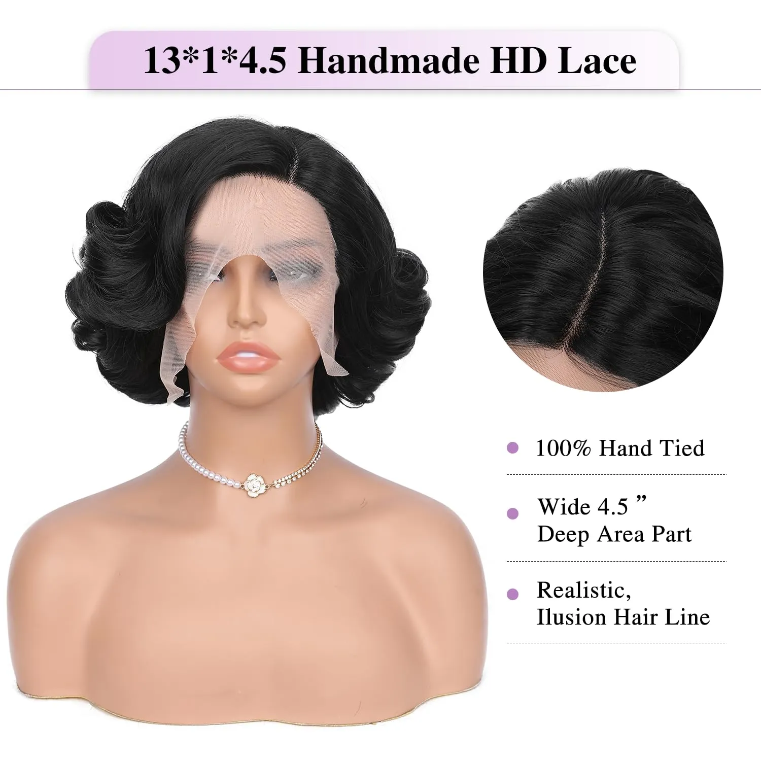 Quantum Love Lace Front Curly Wigs Short Curly Bob Wigs Loose Wave Side Part Wig for Black Women Short Body Wave Bob Synthetic Wig