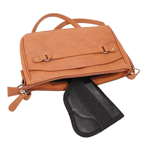 Quilted Cross Body Bag- Brown