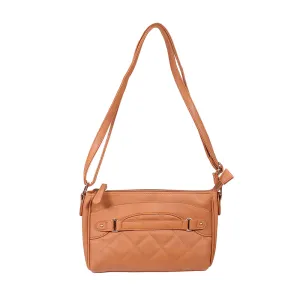 Quilted Cross Body Bag- Brown
