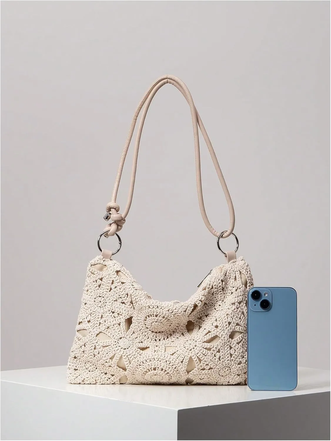 QWINEE Women's 3D Flower Clutch Purse Handbags Top Handle Shoulder Bags with Adjustable Strap