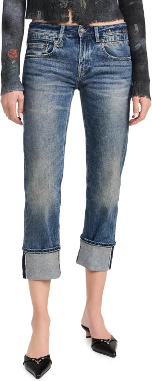 R13 Women's Cuffed Boy Straight Jeans