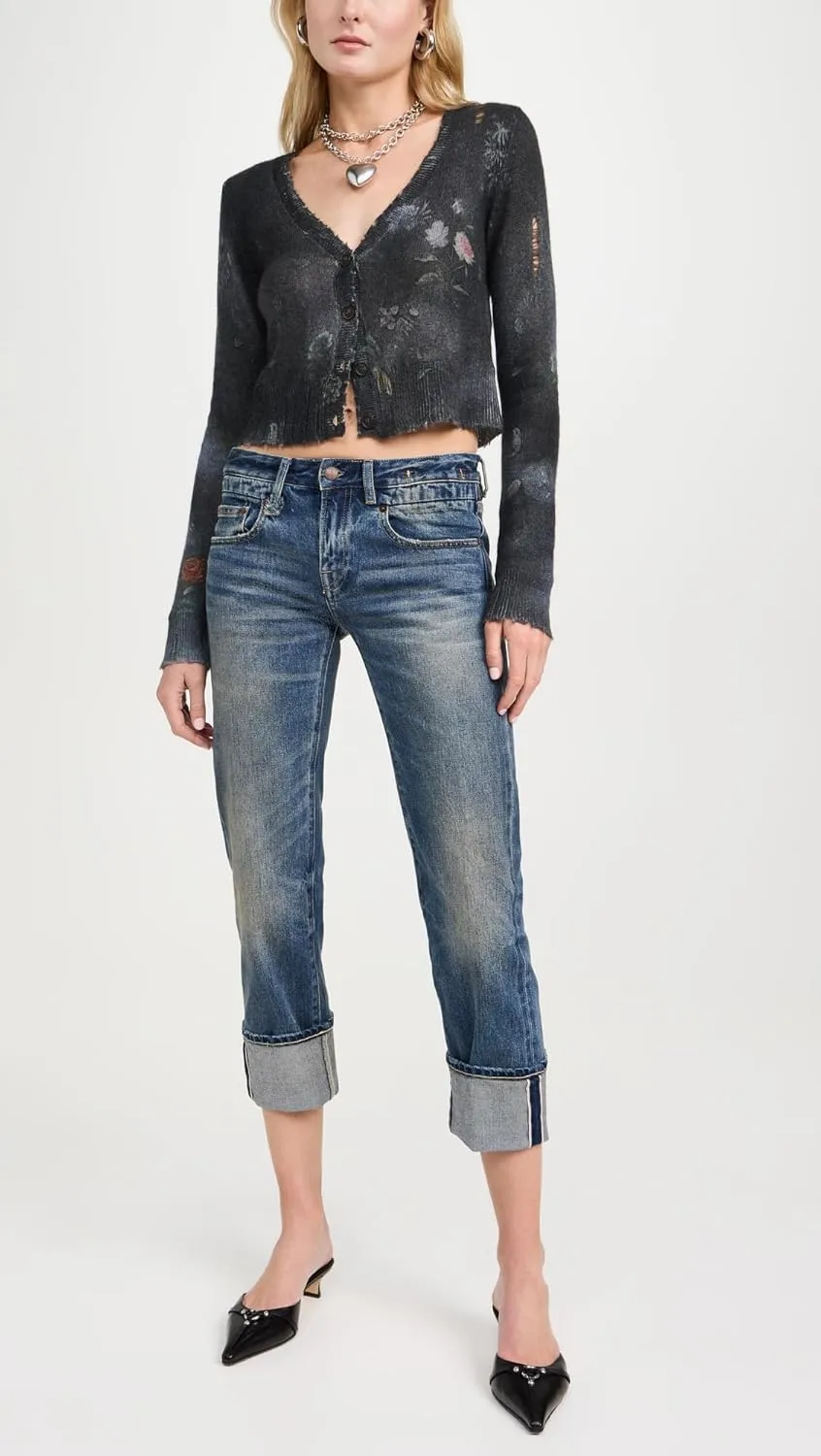 R13 Women's Cuffed Boy Straight Jeans
