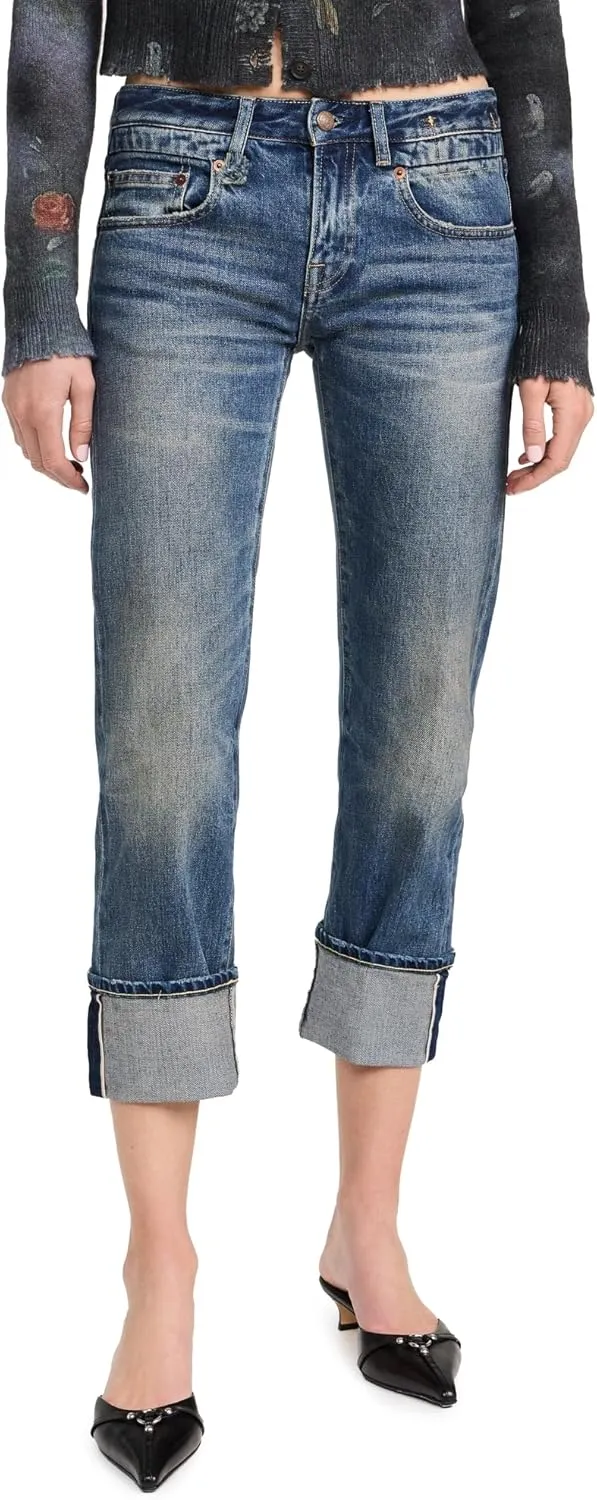R13 Women's Cuffed Boy Straight Jeans