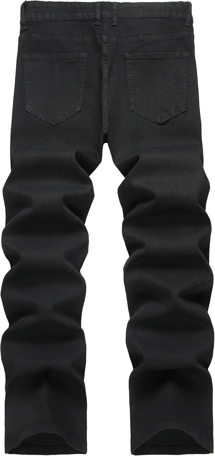 RANMCC Men's Baggy Jeans Loose Straight Fit Y2K Stretch Hip Hop Denim Casual Pants Jeans (Size 30-46)