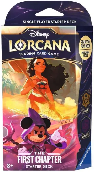 Ravensburger Disney Lorcana TCG: The First Chapter - Amber & Amethyst Single-Player Starter Deck | Engaging Gameplay | Over 200 Original Disney Artworks | Ideal for Ages 8 