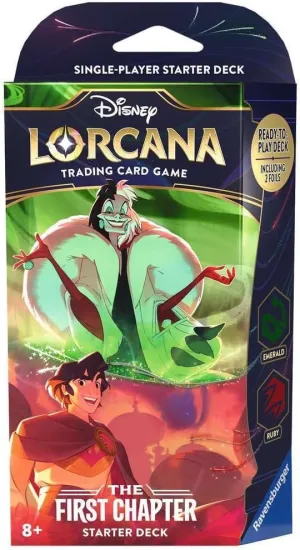 Ravensburger Disney Lorcana TCG: The First Chapter - Ruby & Emerald Single-Player Starter Deck | Engaging Gameplay | Over 200 Original Disney Artworks | Ideal for Ages 8 