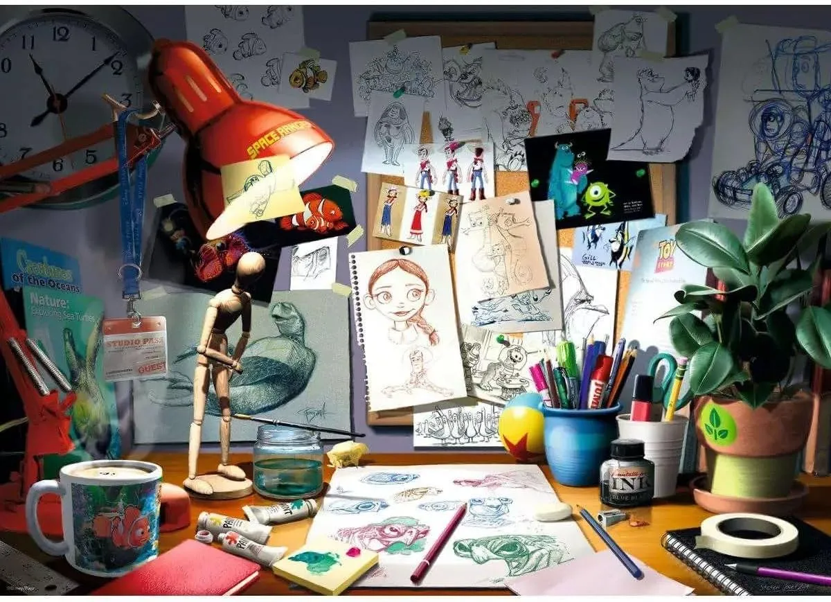 Ravensburger Disney The Artist's Desk 1000 Piece Jigsaw Puzzle for Adults - 12000302 - Handcrafted Tooling, Made in Germany, Every Piece Fits Together Perfectly