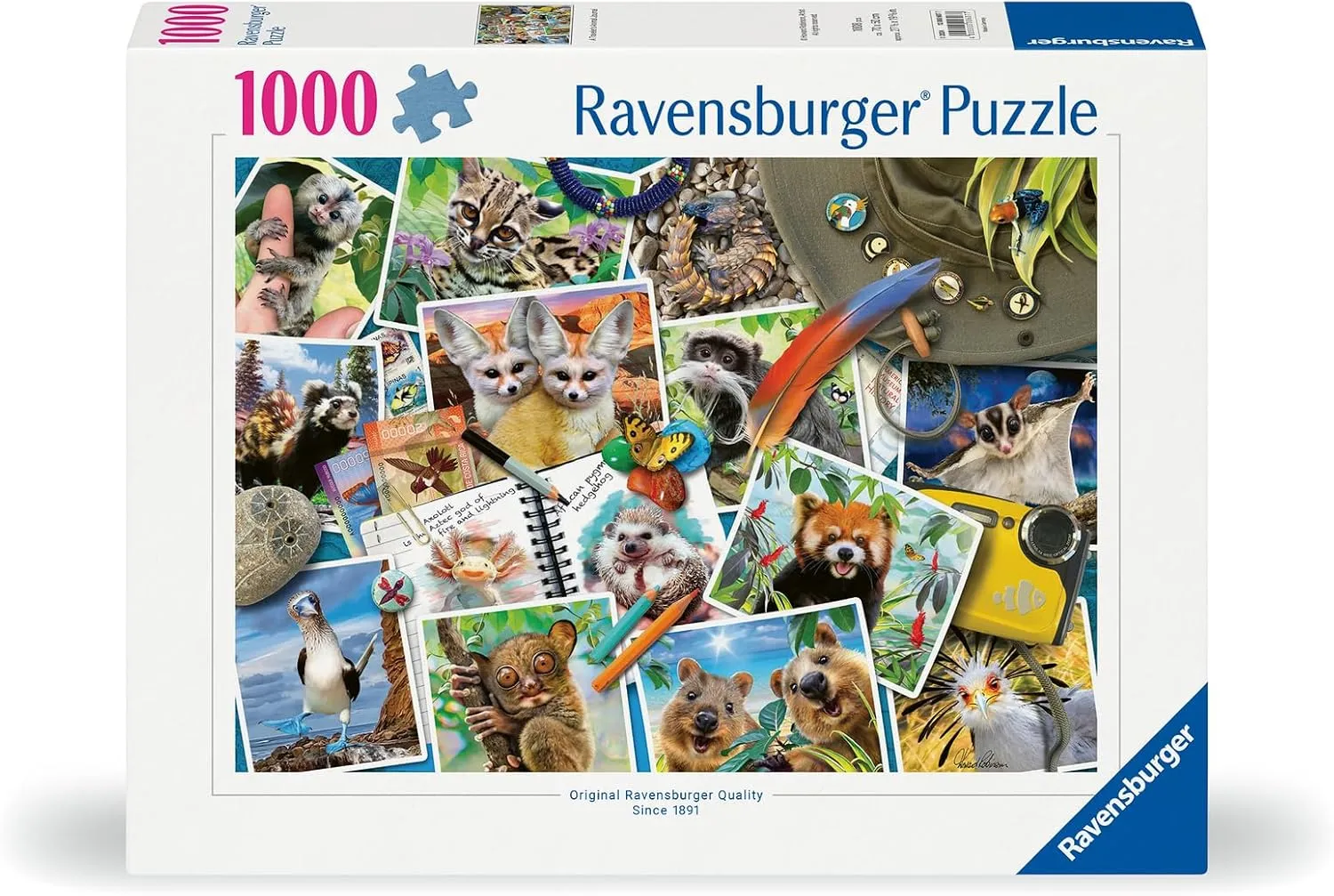 Ravensburger Traveller's Animal Journal 1000 Piece Jigsaw Puzzle for Adults - 12000607 - Handcrafted Tooling, Made in Germany, Every Piece Fits Together Perfectly