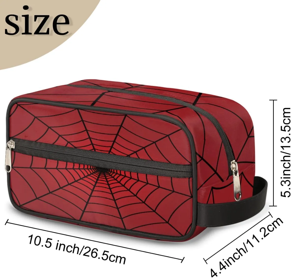 Red Spider Web Travel Toiletry Bag for Boys Men, Waterproof Hanging Dopp Kit for Women, Shaving Bag with Large Capacity for Travel,Sports Shower