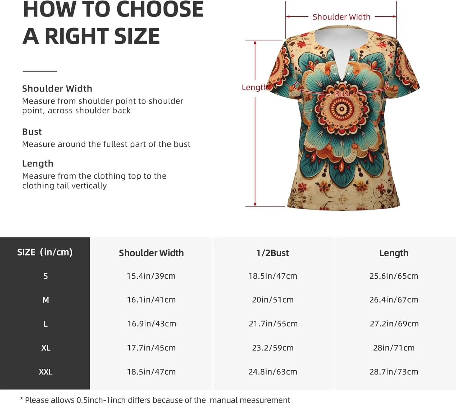 Reika Pattern Sexy V-Neck Printed Short T-Shirt, Travel Portable Fitness Clothes, Home and Outdoor wear