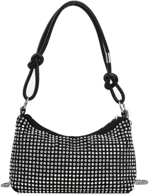 Rhinestone Bag Chic Evening Handbag Shiny Mini Handle Purse Chain Shoulder bag for Women