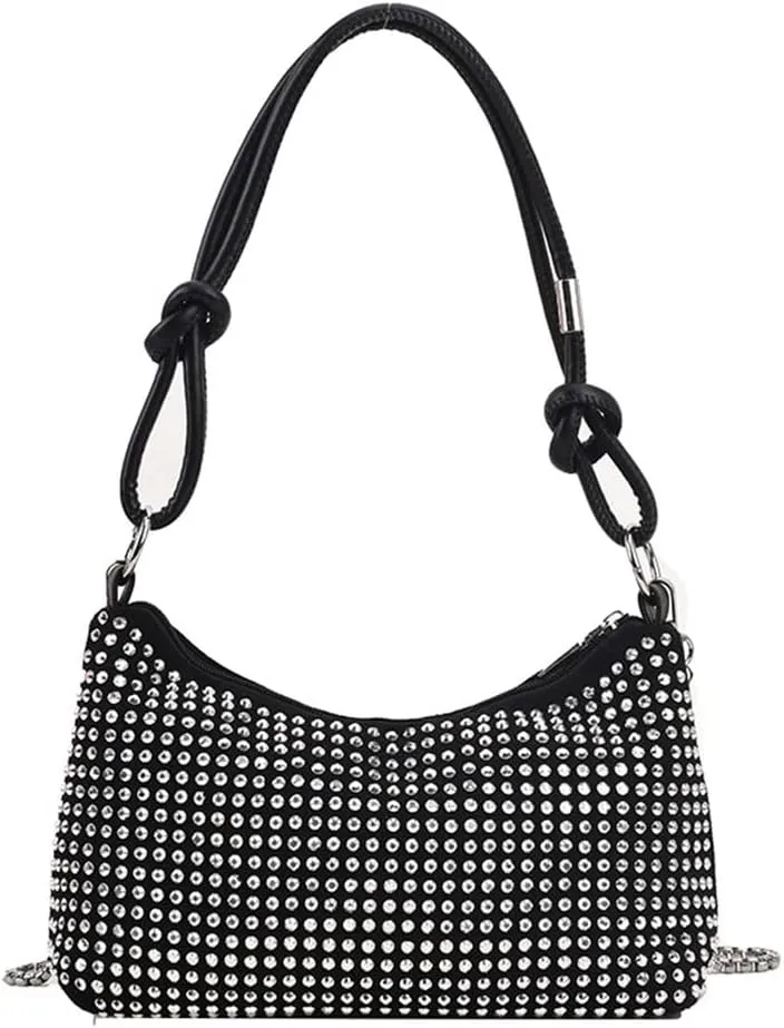 Rhinestone Bag Chic Evening Handbag Shiny Mini Handle Purse Chain Shoulder bag for Women