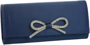 Rhinestone Bow Clutch Purses Women Chic Shiny Evening Handbag Evening Clutch Bag with Chain for Prom Wedding Party