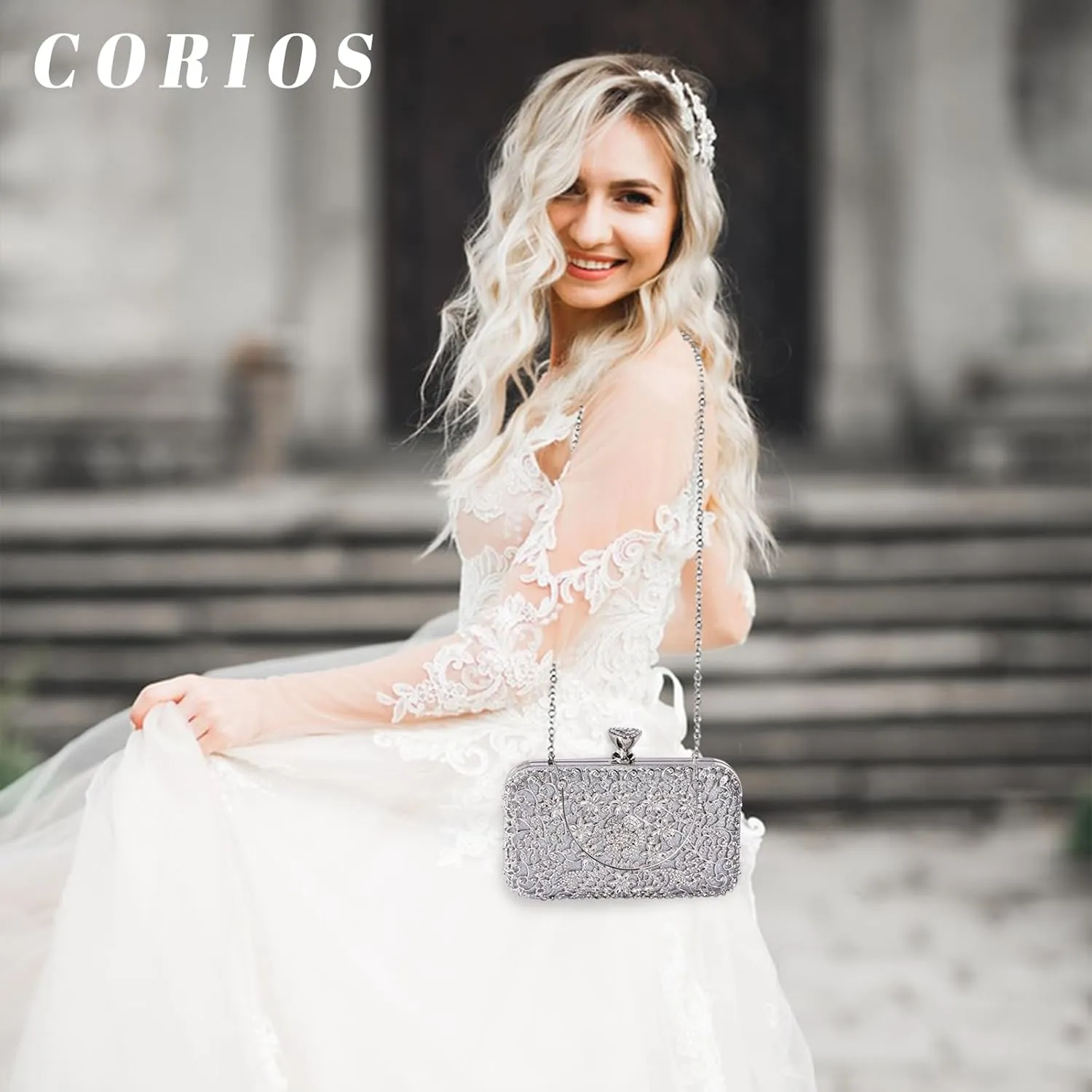 Rhinestone Evening Bag for Women Sparkly Sequin Purse Bridal Wedding Handbag Crystal Clutch Bag Glitter Shoulder Bag