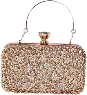 Rhinestone Evening Bag for Women Sparkly Sequin Purse Bridal Wedding Handbag Crystal Clutch Bag Glitter Shoulder Bag