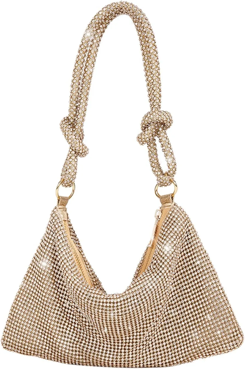 Rhinestone Hobo Bag For Women Chic Sparkly Evening Handbag Shiny Silver Clutch Bling Purse For Party Club Wedding