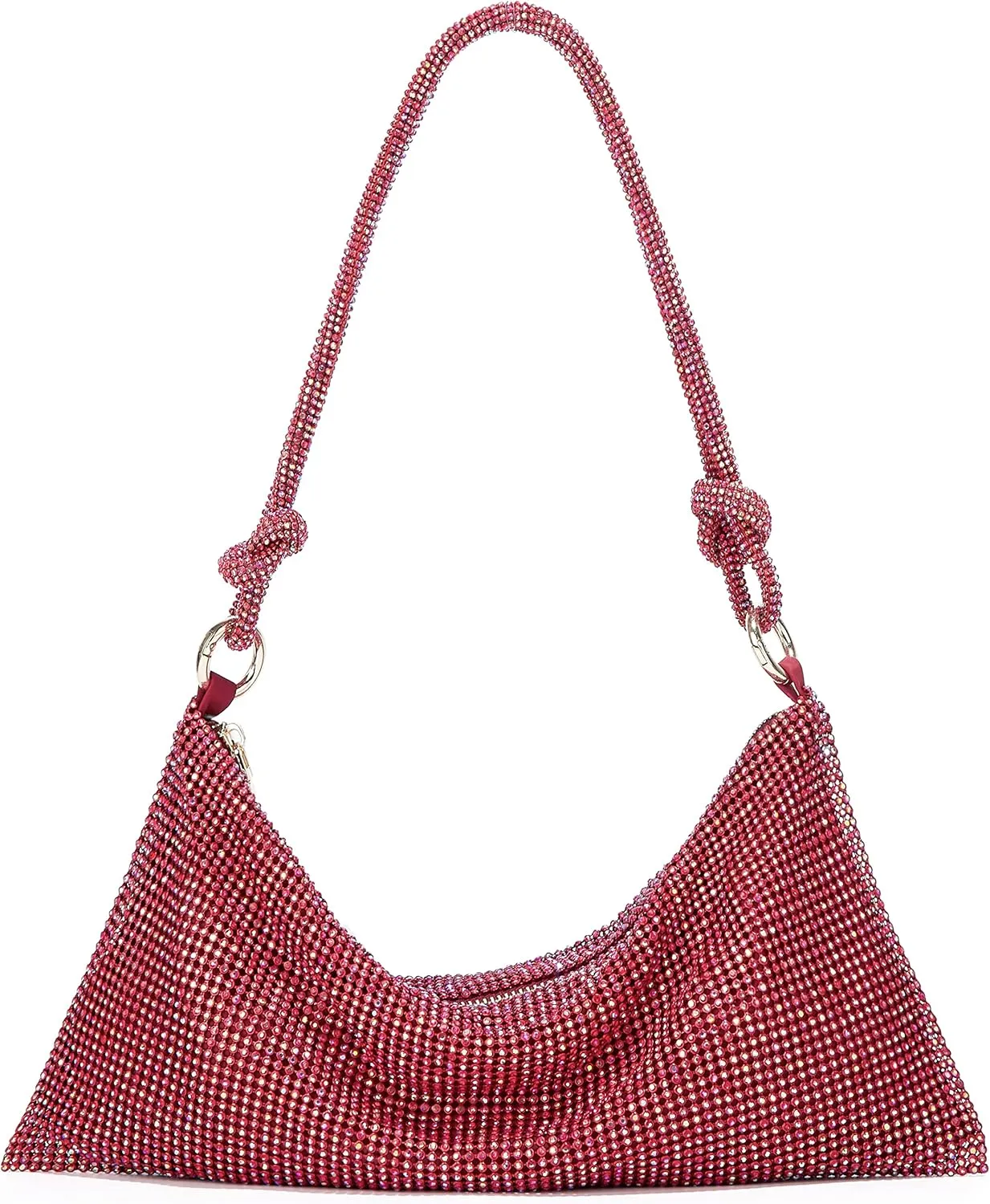 Rhinestone Hobo Bag for Women Rhinestone Purses Sparkly Evening Handbag Shiny Diamond Purse for Wedding Parties 2024