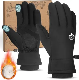 RIGWARL Winter Thermal Gloves Men and Women, Waterproof Touchscreen Cold Weather Gloves with Adjustable Zippered Wrist