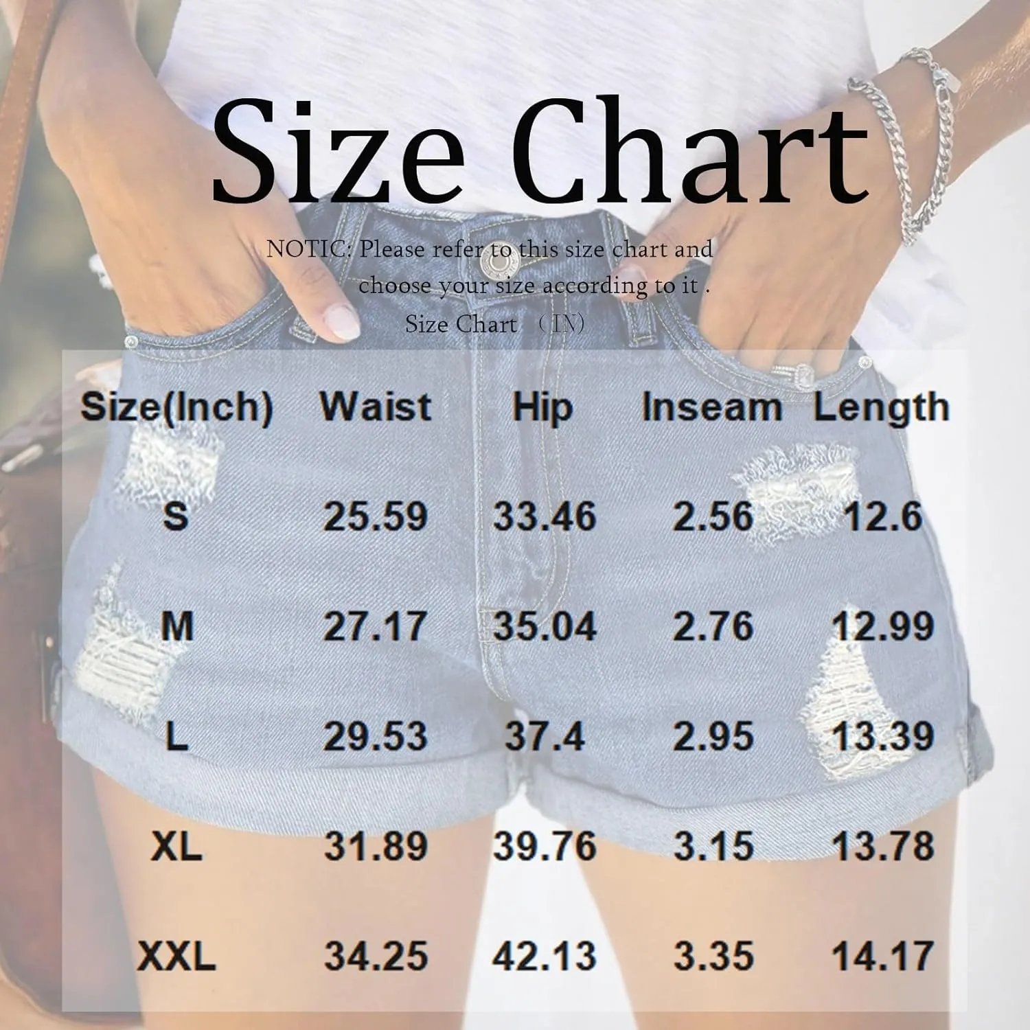 Ripped Jean Shorts Womens High Waisted Stretchy Distressed Denim Shorts Frayed Hem Cut Off Jeans Short with Pockets