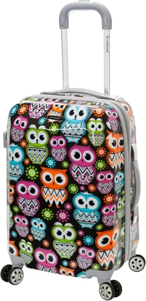 Rockland Vision Hardside Spinner Wheel Luggage, Owl, Carry-On 20-Inch