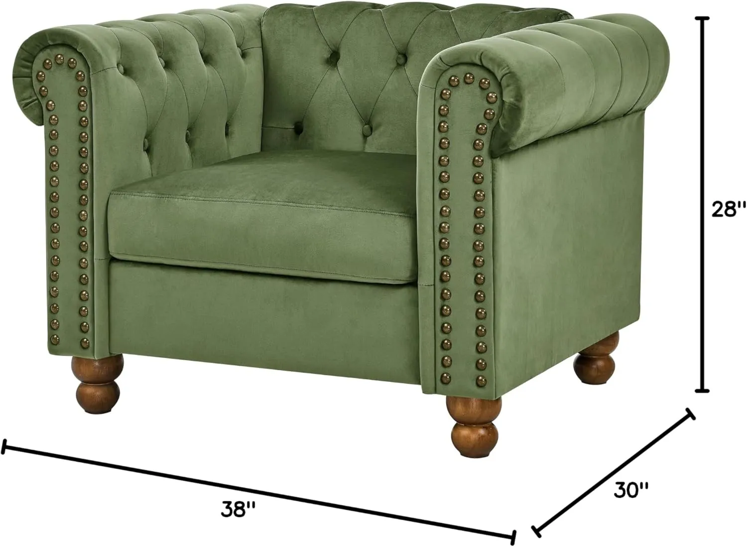 Rolled Arm Velvet Club Chair Set of 2, 2-Piece Accent Chair Set for Living Room Small Apartment Office Décor