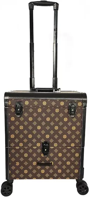 Rolling Makeup Case Professional Makeup Train Case Makeup Artist Travel Organizer, Aluminium Make Up Case, Trolley Makeup Case With Drawers, For Hair Curler Brush Set And Cosmetics, Black cosmetic cas
