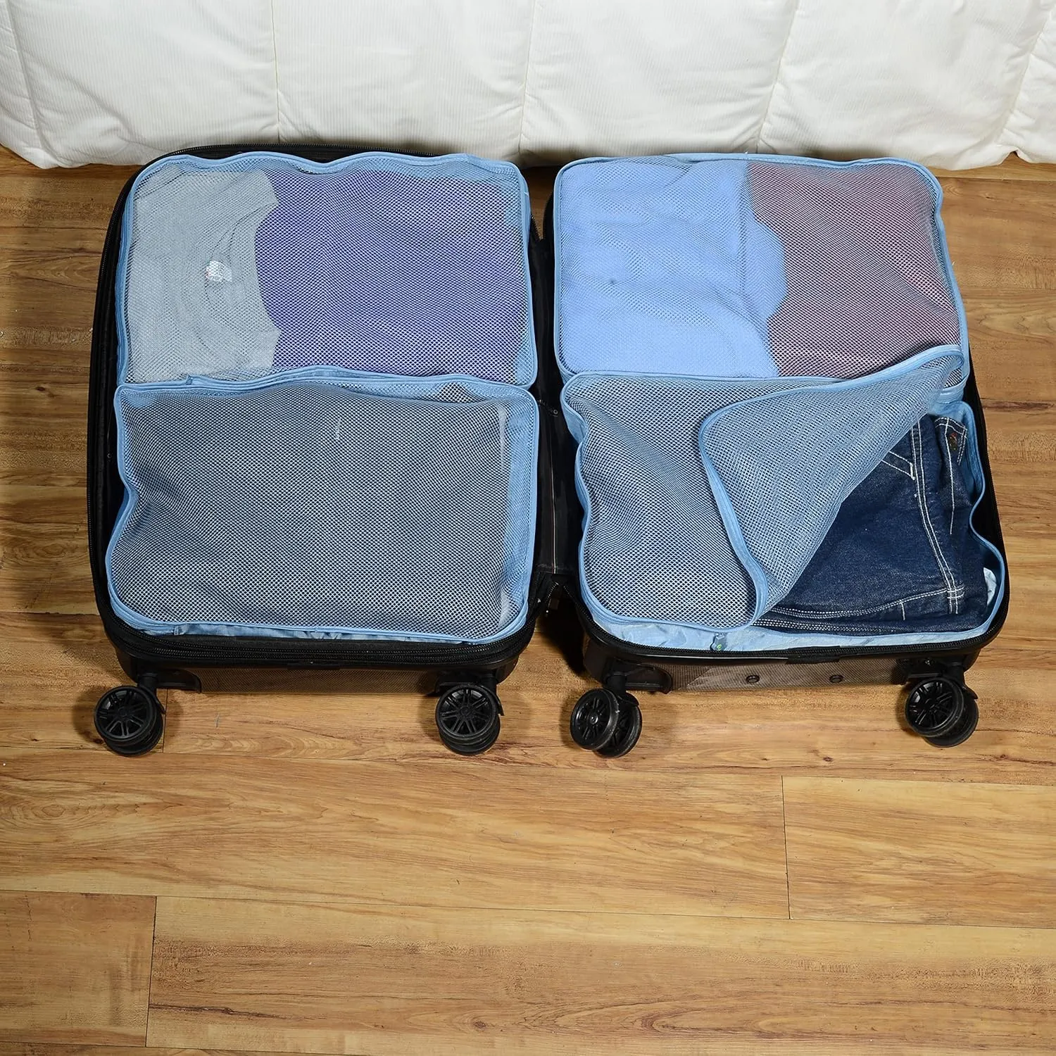Rolling Nomad Multi-Purpose Packing Cubes, Travel Accesories, Essentials, Organizers, Lightweight, Breathable, Expandable Mesh, Sheet Compression Bags