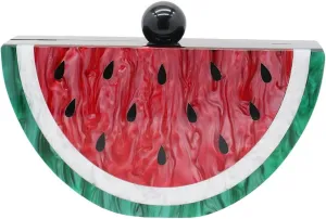 RomanticDesign Women Acrylic Clutch Purse Cute Fruit Shape Evening Handbag Chain Shoulder Bag for Party Cocktail Banquet