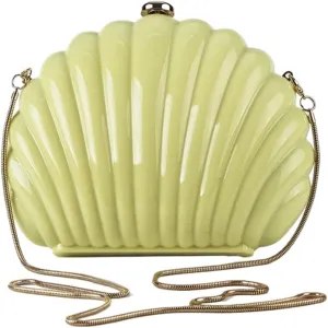 RomanticDesign Women Seashell Acrylic Evening Clutch Purse Glitter Marble Handbag Wedding Prom Party Crossbody Bag