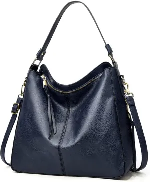 ROUROU Soft Faux Leather Handbag for Women Large Capacity Tote Bag Hobo Purse Retro Shoulder Bag Crossbody Bag with Tassel
