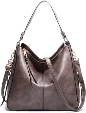 ROUROU Soft Faux Leather Handbag for Women Large Capacity Tote Bag Hobo Purse Retro Shoulder Bag Crossbody Bag with Tassel