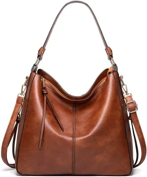 ROUROU Soft Faux Leather Handbag for Women Large Capacity Tote Bag Hobo Purse Retro Shoulder Bag Crossbody Bag with Tassel