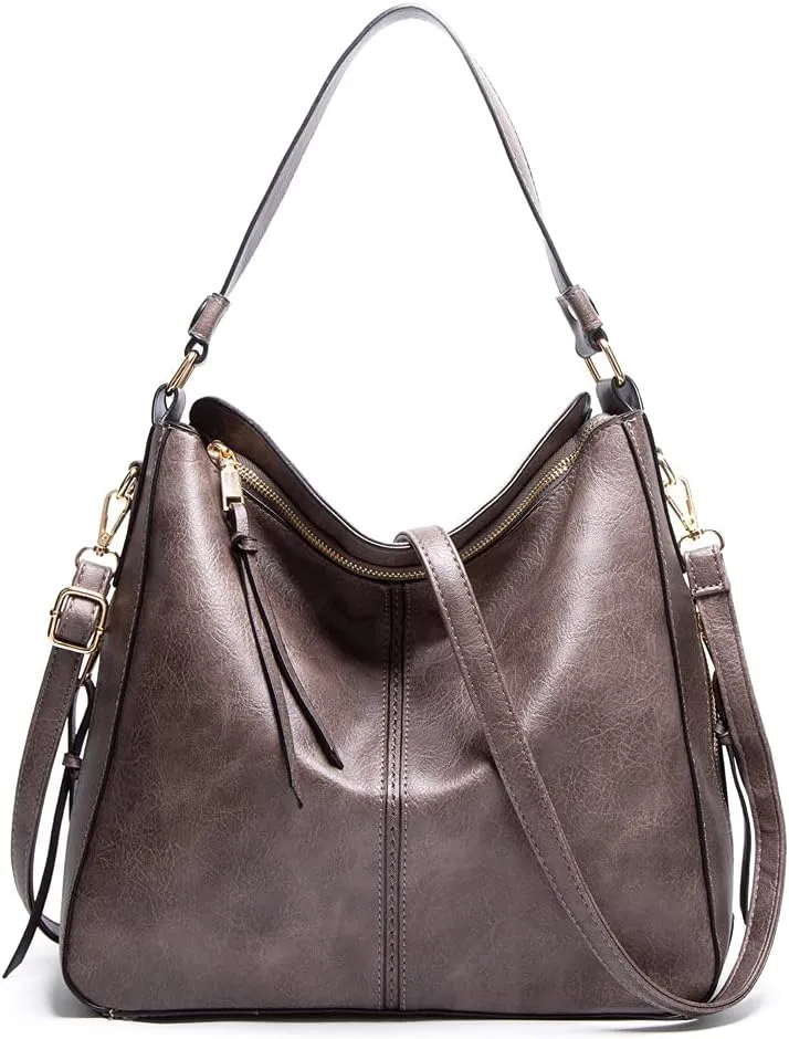 ROUROU Soft Faux Leather Handbag for Women Large Capacity Tote Bag Hobo Purse Retro Shoulder Bag Crossbody Bag with Tassel