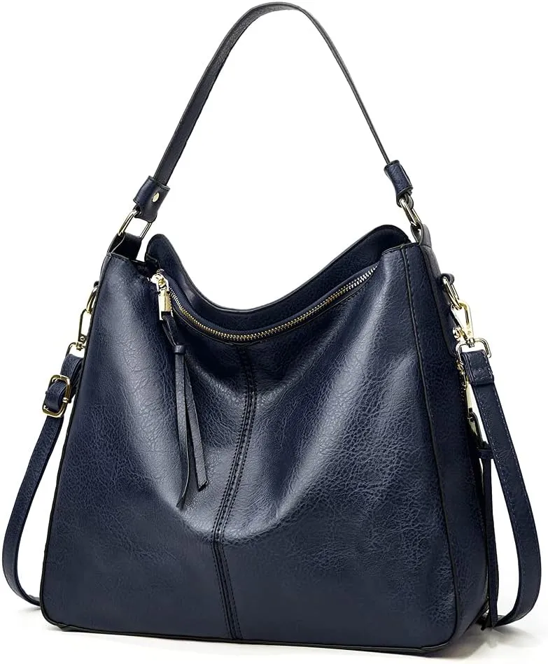 ROUROU Soft Faux Leather Handbag for Women Large Capacity Tote Bag Hobo Purse Retro Shoulder Bag Crossbody Bag with Tassel