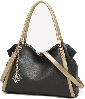 ROUROU Soft Faux Leather Handbag for Women Top Handle Shoulder Bag Large Capacity Crossbody Bag Hobo Tote Bag Purse