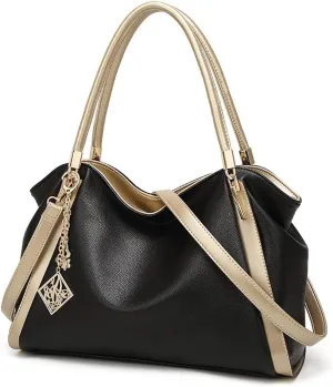 ROUROU Soft Faux Leather Handbag for Women Top Handle Shoulder Bag Large Capacity Crossbody Bag Hobo Tote Bag Purse