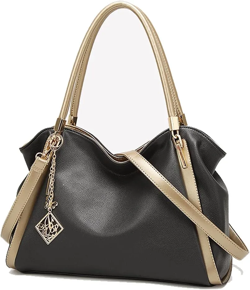 ROUROU Soft Faux Leather Handbag for Women Top Handle Shoulder Bag Large Capacity Crossbody Bag Hobo Tote Bag Purse