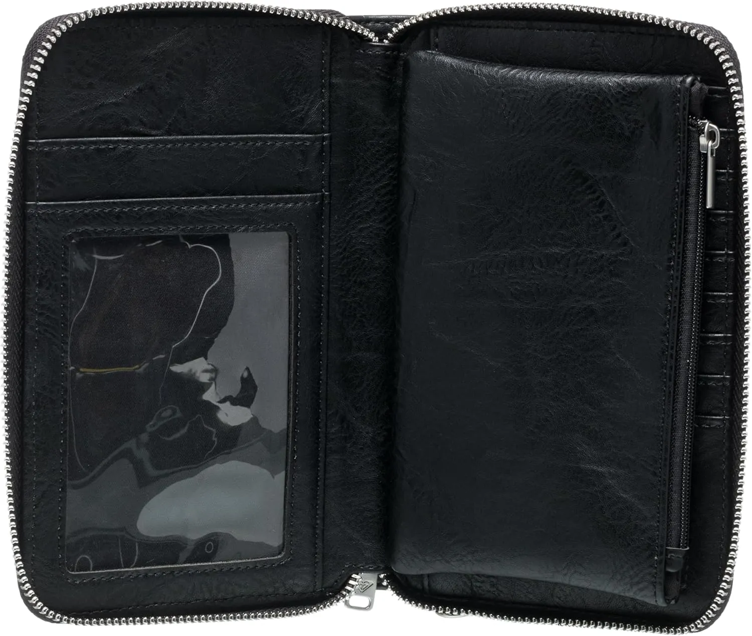 Roxy Women's Wallet | ID Window | Passport Window | Zip Closure | Card Slots | Travel | Everyday Carry | Faux Leather