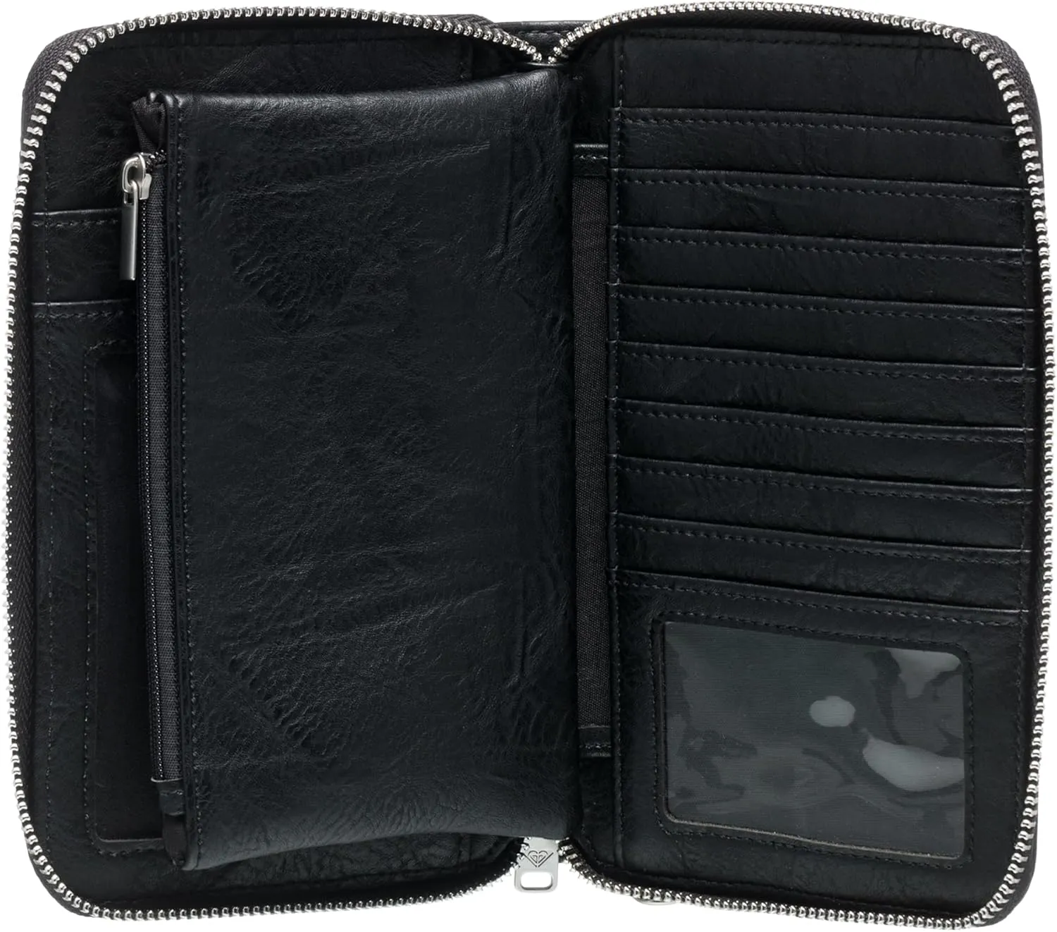 Roxy Women's Wallet | ID Window | Passport Window | Zip Closure | Card Slots | Travel | Everyday Carry | Faux Leather