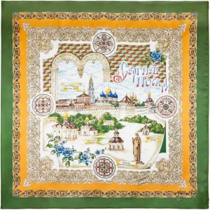 Russian Shawl Natural 100% Silk Scarf Wrap 35x35 inches 89x89 cm Pavloposad Shawls for Women Fashion Scarves Pavlovoposadskiy Platok Pavloposadsky Shawl 10024-9